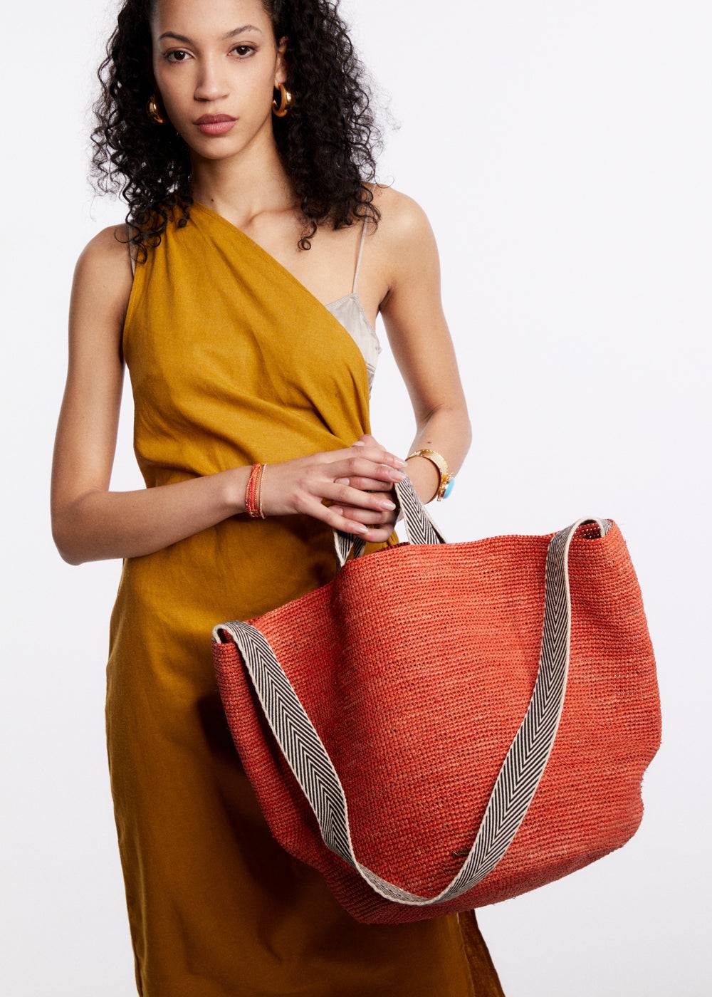 Nalí DEVON SHOPPER BAG IN RAFFIA + COLORS Offerte