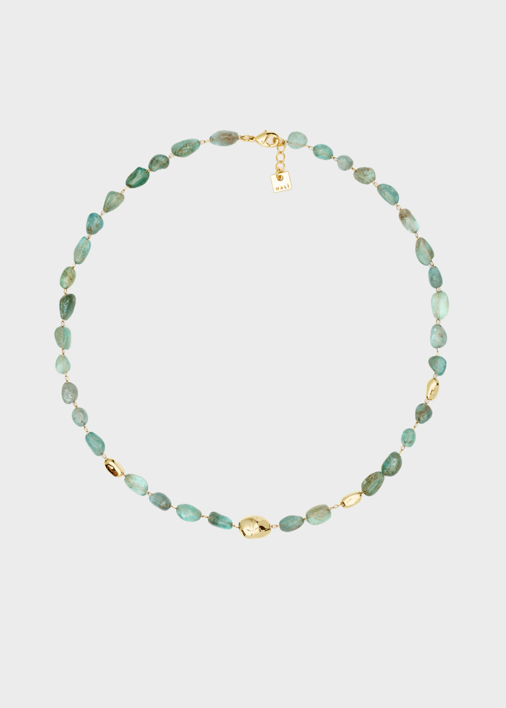 Nalí NECKLACE W/ MIXED GOLD+GREEN STONES Vendita Calda
