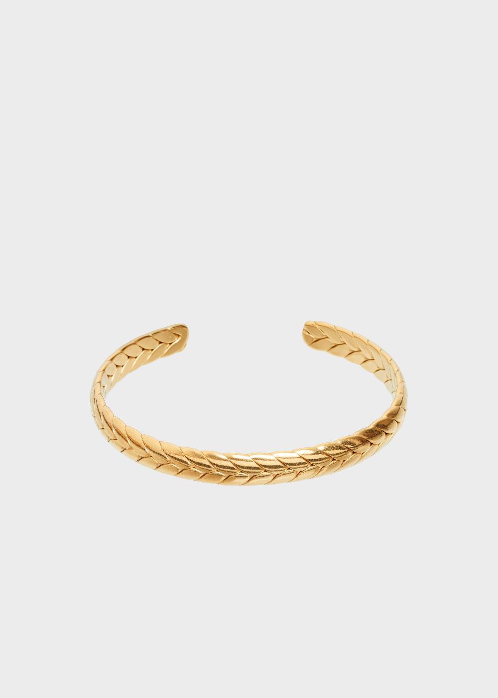 Nalí STAIN. STEEL SID LEAF RIGID BRACELET IN GOLD Qualità Garantita