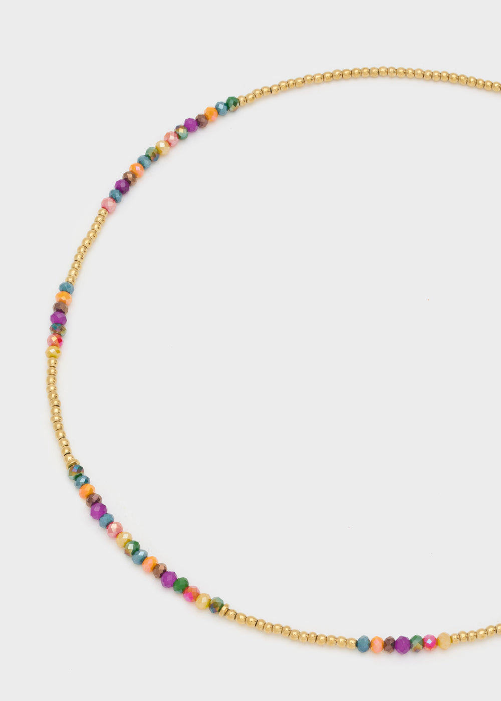 Nalí S.STEEL NECKLACE IN GOLD W/ MULTI BEADS Vendita