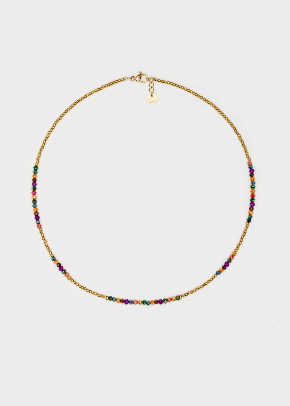 Nalí S.STEEL NECKLACE IN GOLD W/ MULTI BEADS Vendita