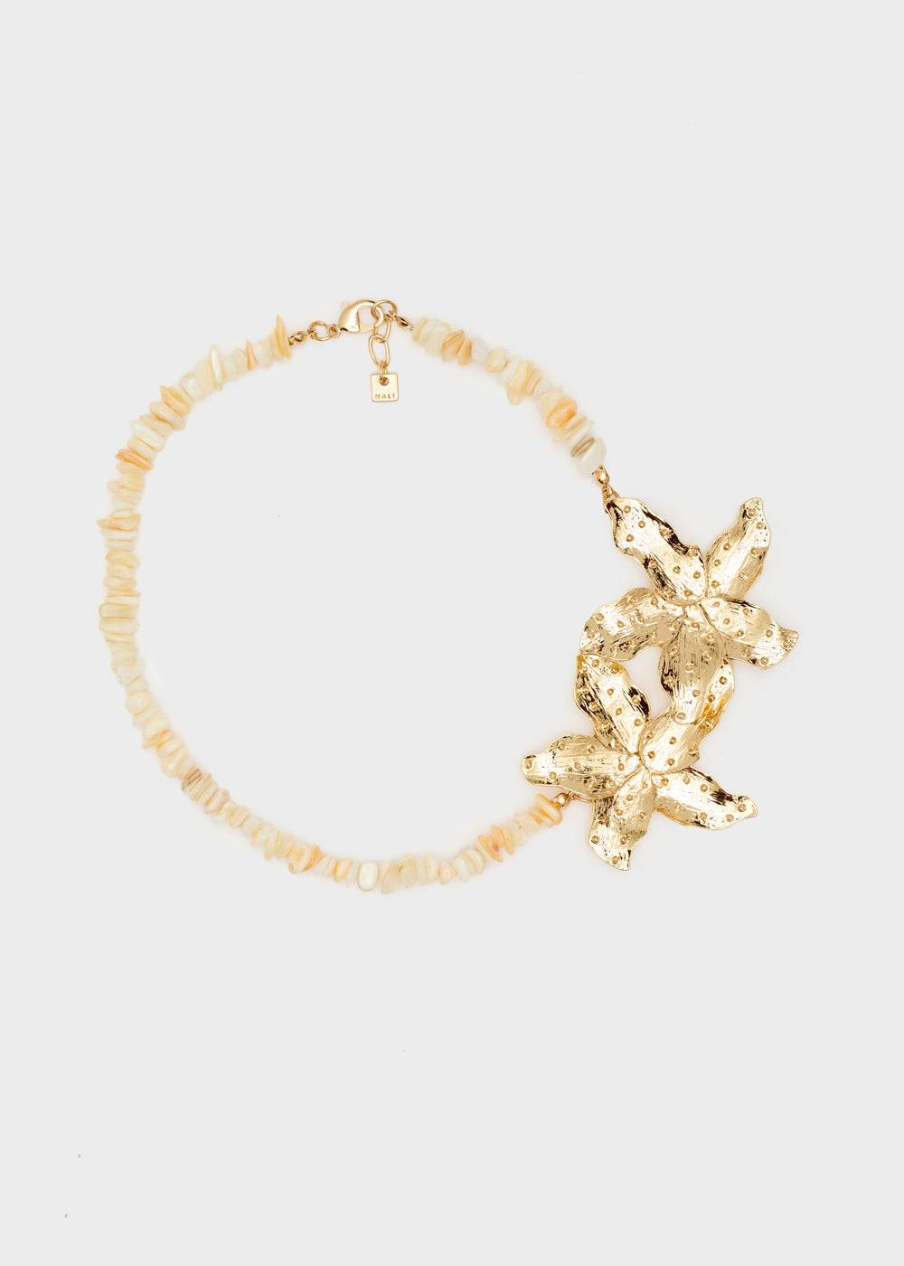 Nalí NECKLACE W/ GOLD TROPICAL FLOWERS Negozi Online
