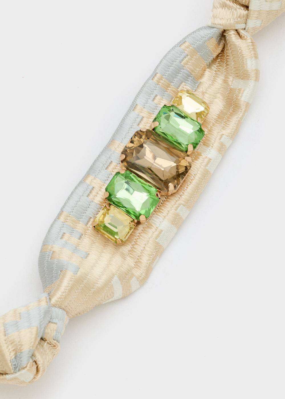 Nalí FABRIC BRACELET WITH GREEN STONES Promozione Limitata
