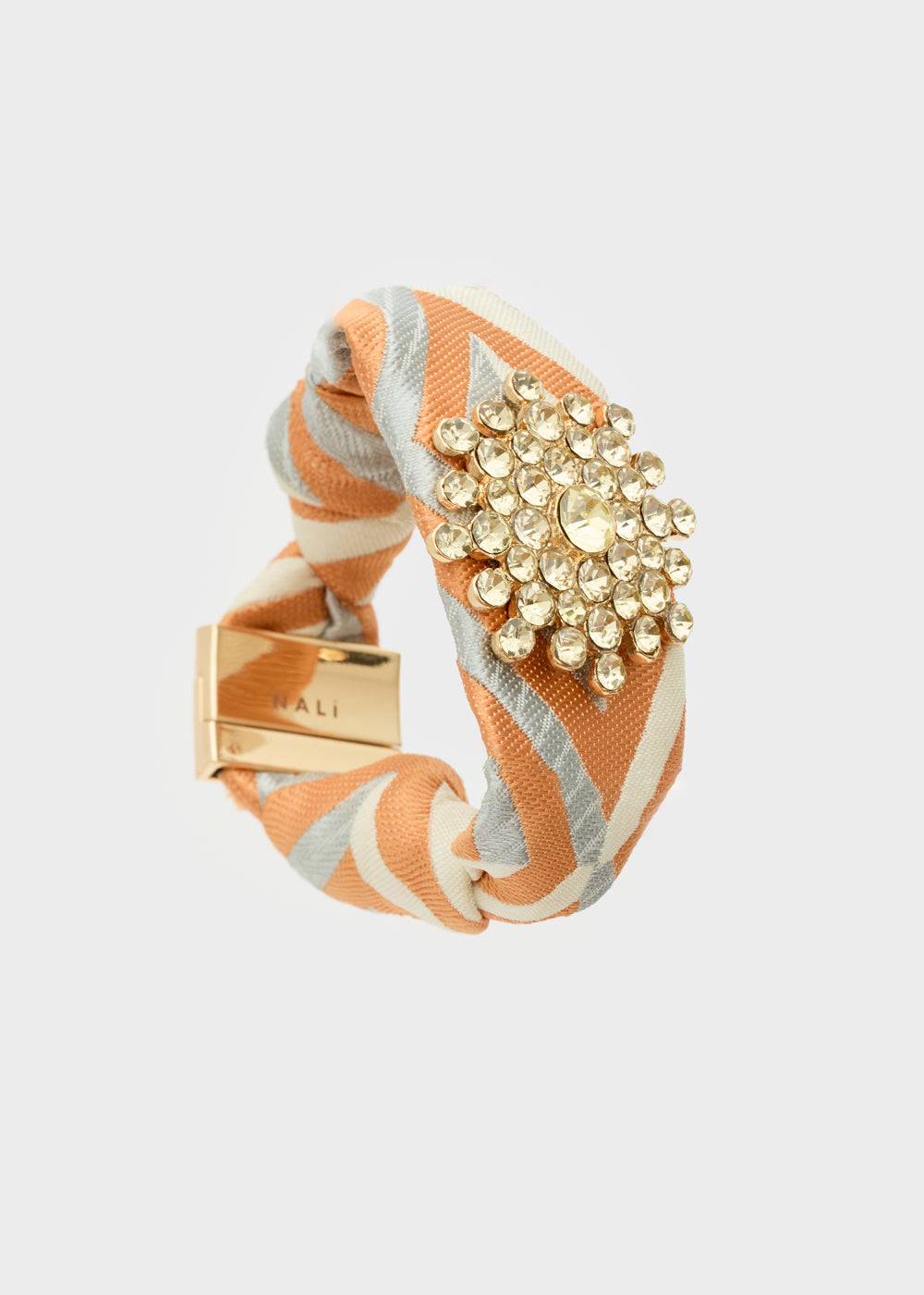 Nalí FABRIC ORANGE BRACELET W/ STONES Affare Del Giorno