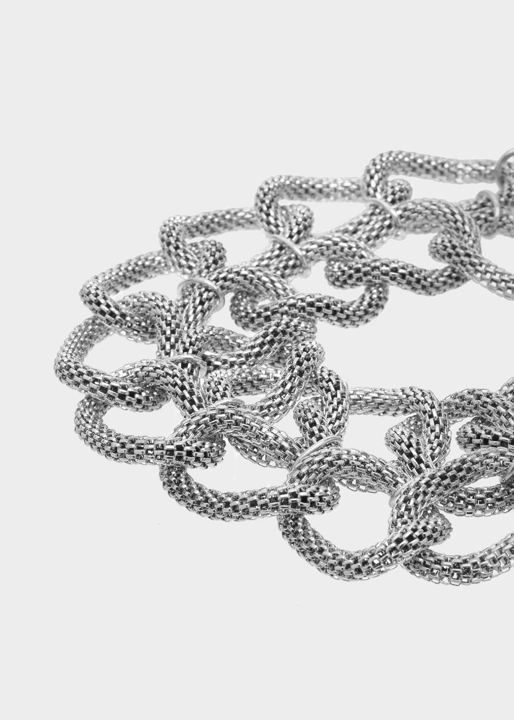 Nalí DIDI STAIN. STEEL DOUBLE CHAIN BRACELET SILVER Saldi