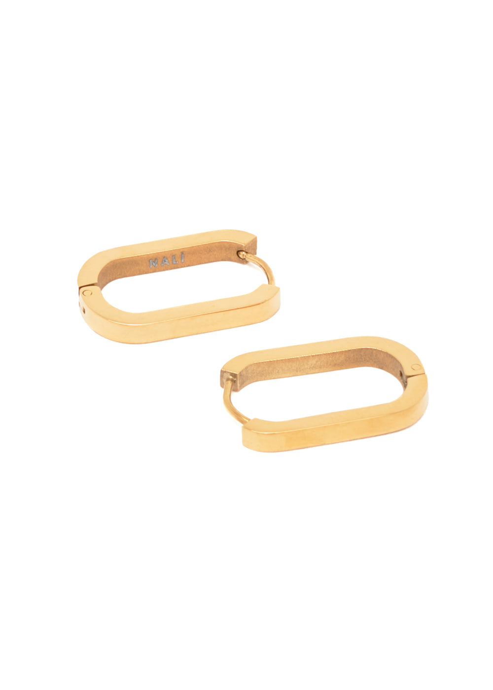 Nalí DIDI GOLD OVAL EARRINGS STAIN. STEEL Vendita Calda