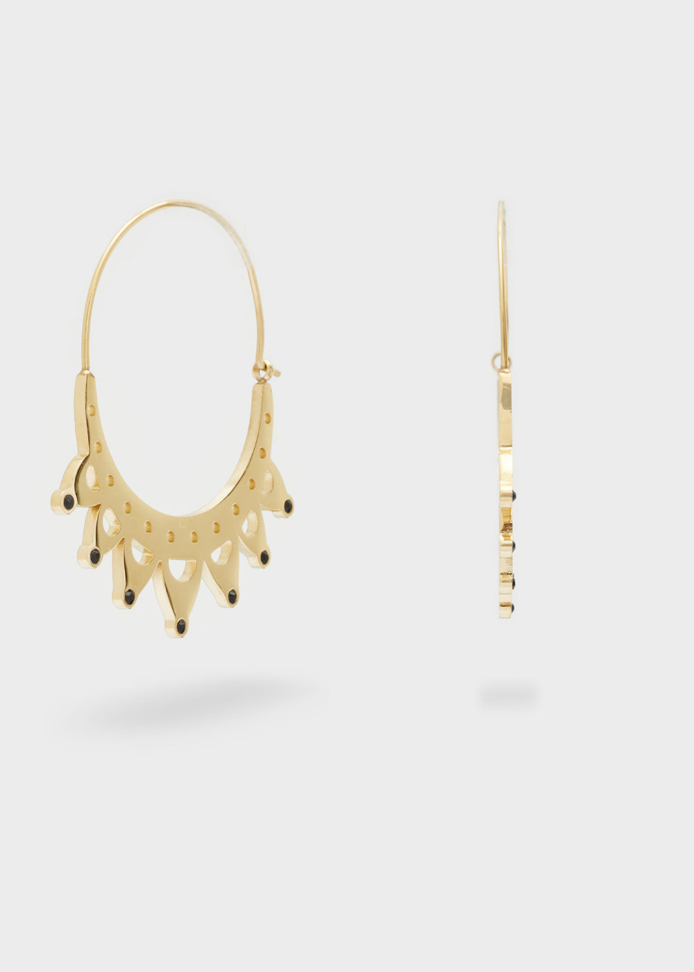 Nalí 14KT GOLD PLAT. S.STEEL OVAL POINT EARRINGS I Più Venduti