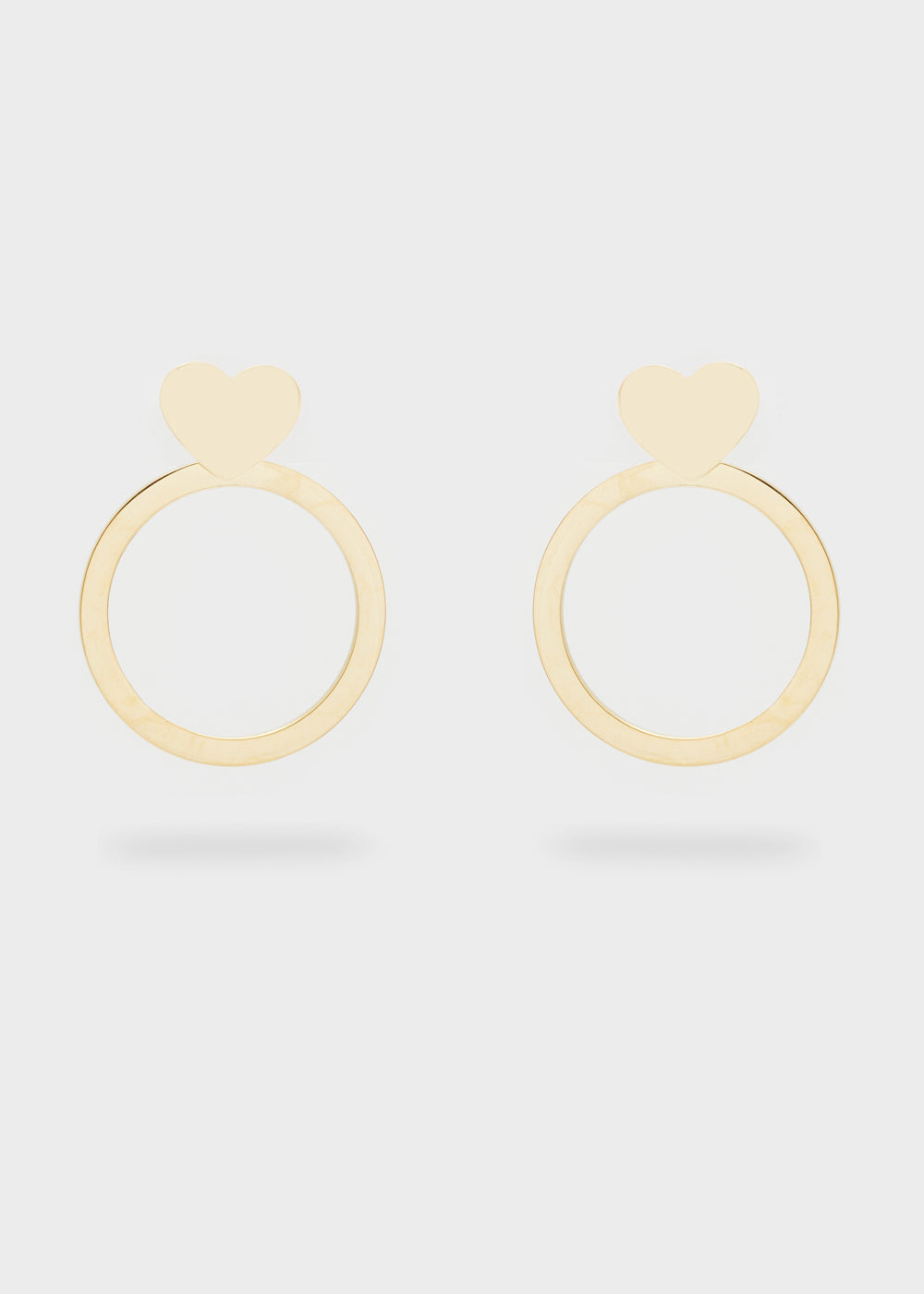 Nalí 14KT GOLD PLA. S.STEEL HOOP+HEART EARRINGS Moda