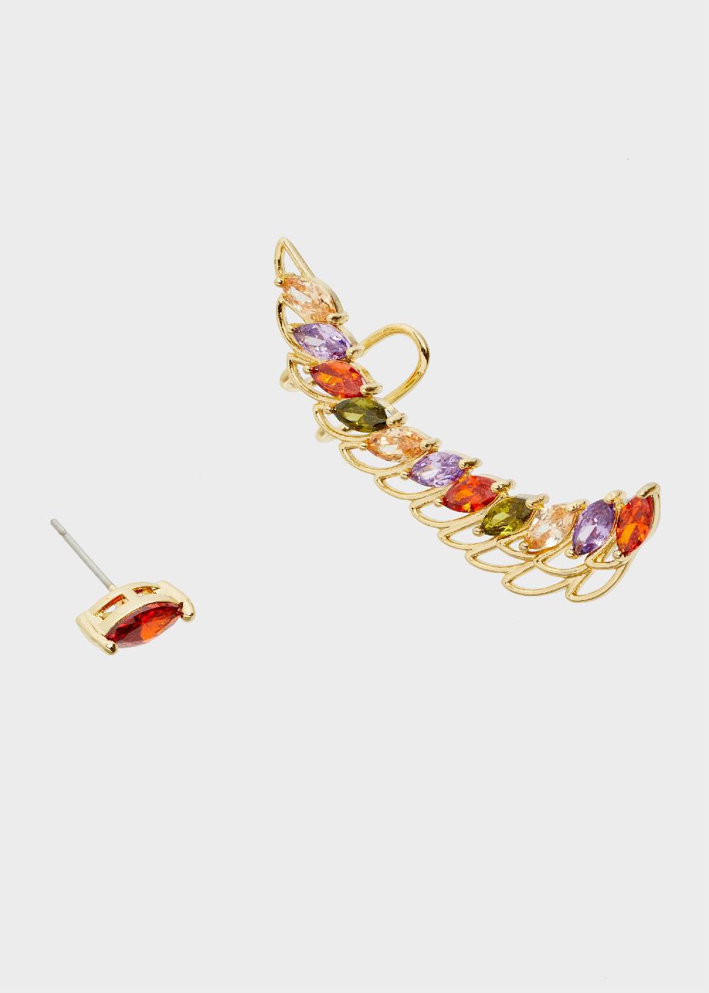 Nalí 14K GOLD PLATED TESS EARCUFF SET W/ ZIRCONS Qualità