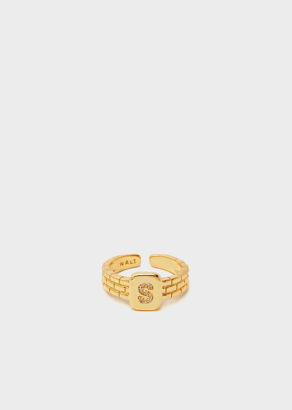 Nalí THIN RING WITH S LETTER IN ZIRCONS Consegna Veloce