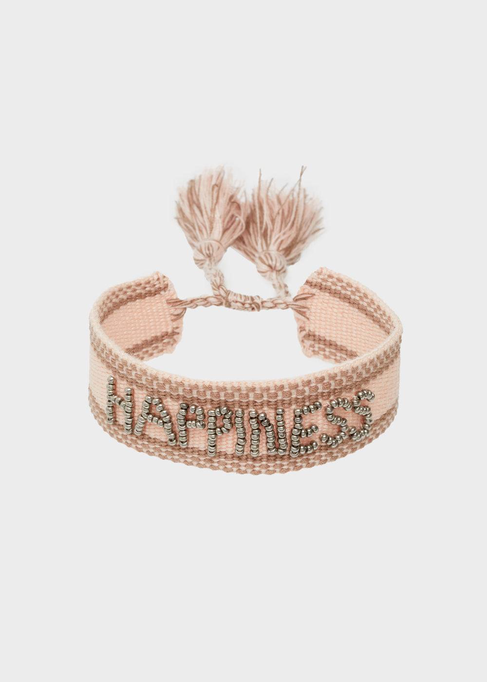 Nalí GIOIA FABRIC BRACELET WITH BEADS PINK Sottocosto