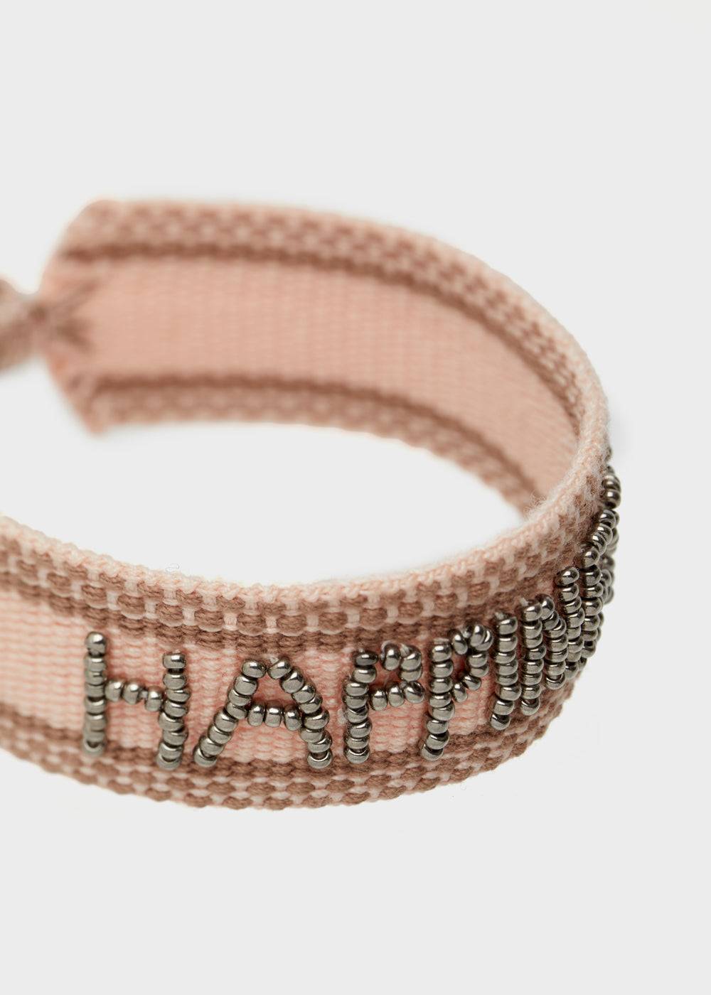 Nalí GIOIA FABRIC BRACELET WITH BEADS PINK Sottocosto