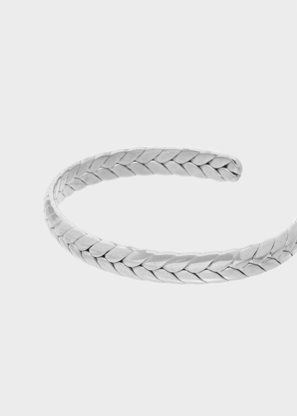 Nalí STAIN. STEEL SID LEAF RIGID BRACELET IN SILVER Offerta