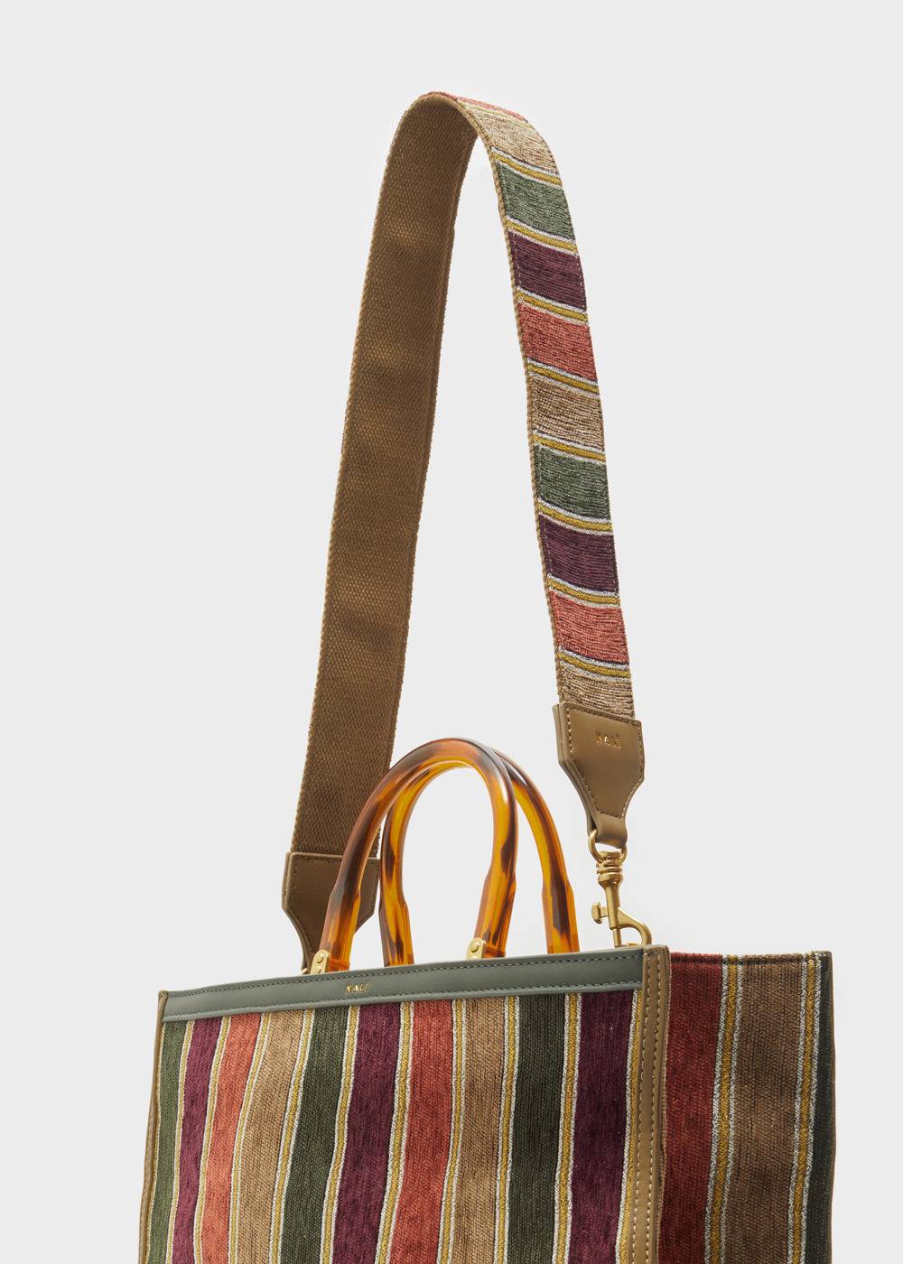 Nalí SALLY STRAP W/ GREEN AND TAUPE STRIPES In Vendita