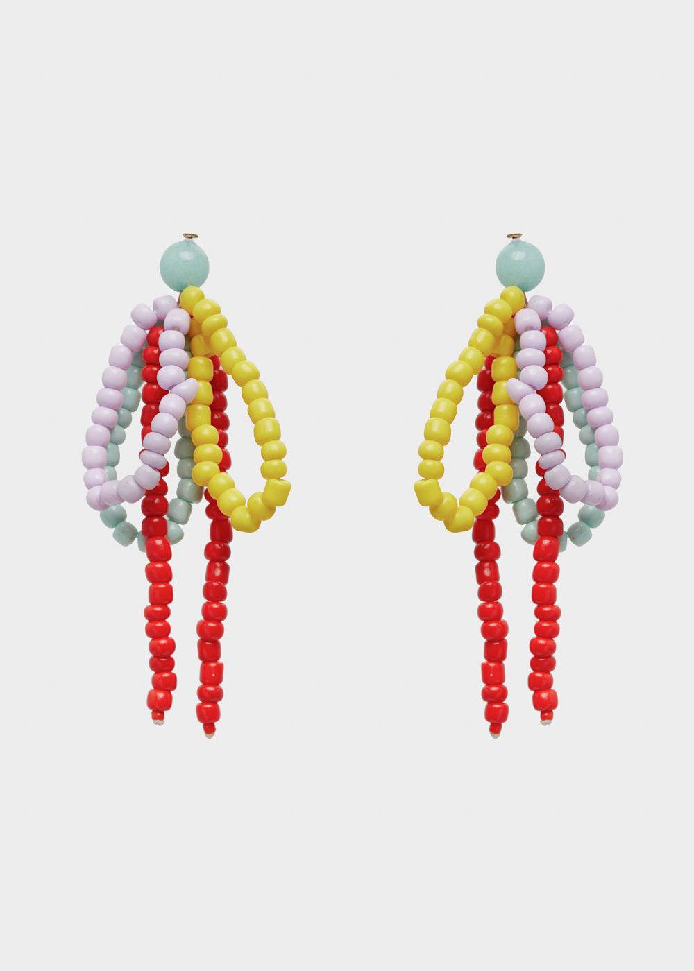 Nalí BETTA BOW EARRINGS W/ MULTICOLOR BEADS Offerte