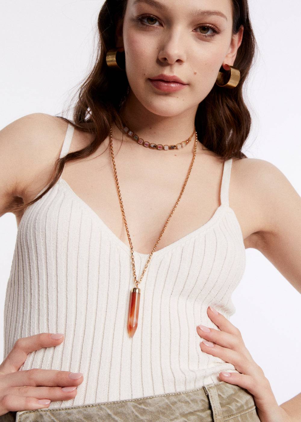 Nalí GOLD NECKLACE + HORN PENDANT Italia