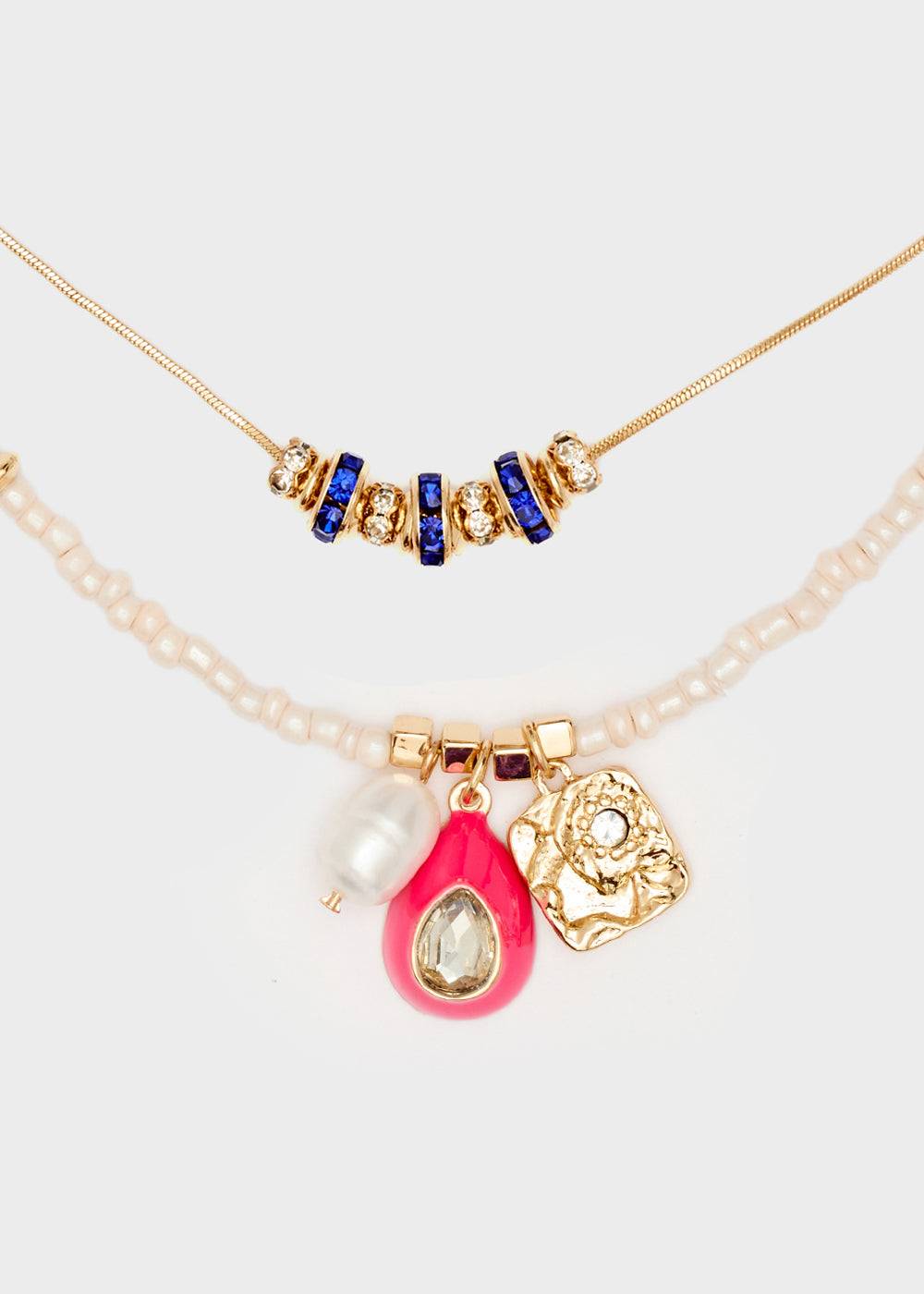 Nalí NECKLACE W/ PINK BEADS + FUCHSIA PENDANT 2025
