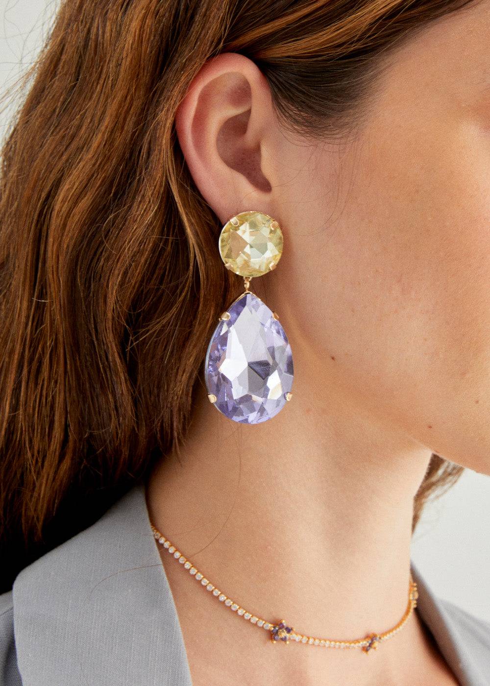 Nalí HYSA TEARDROP EARRINGS STONE + COLORS Qualità
