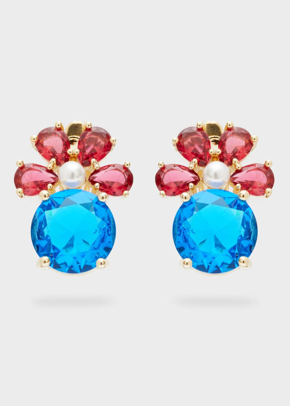 Nalí LADY EARRINGS 14KT GOLD PLAT. STONE + COLORS Spedizione Gratuita