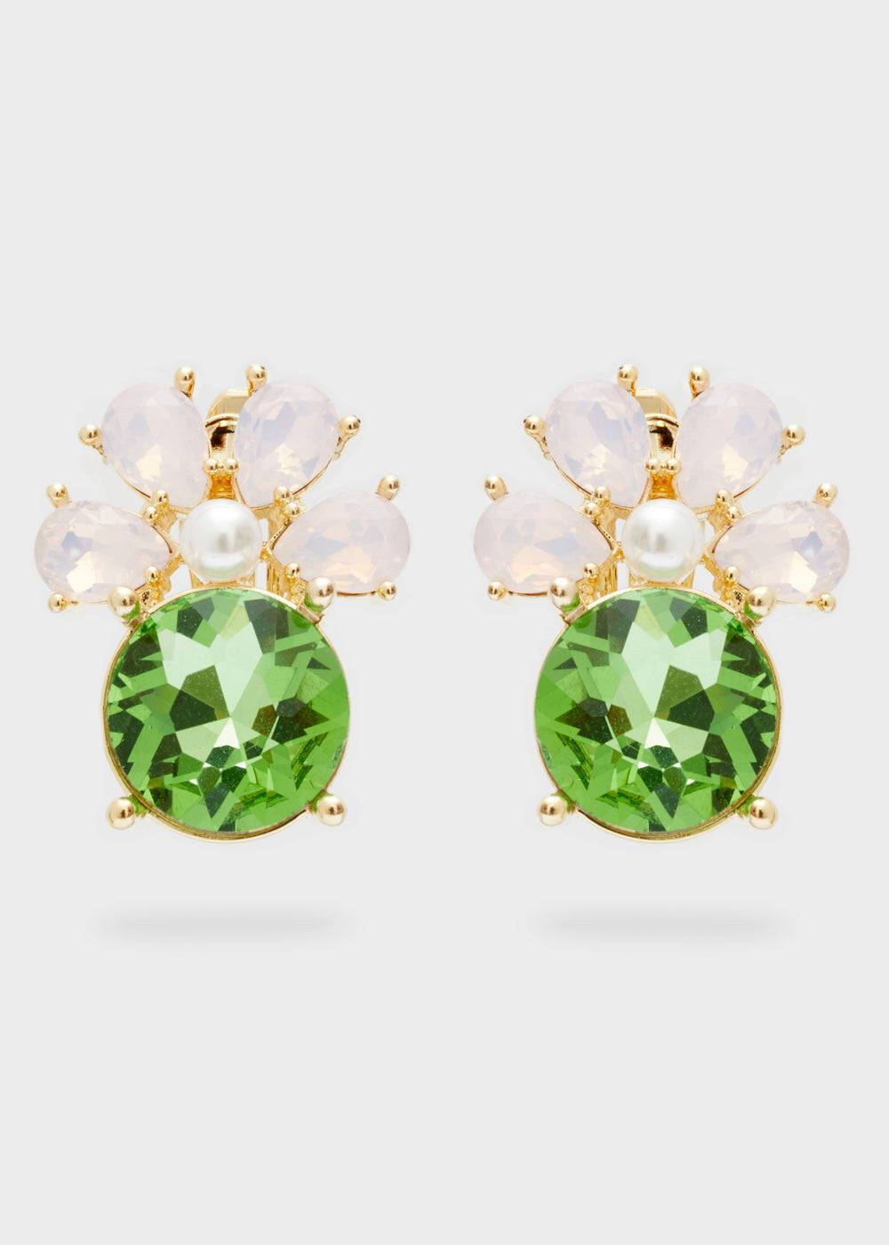 Nalí LADY EARRINGS 14KT GOLD PLAT. STONE + COLORS Spedizione Gratuita