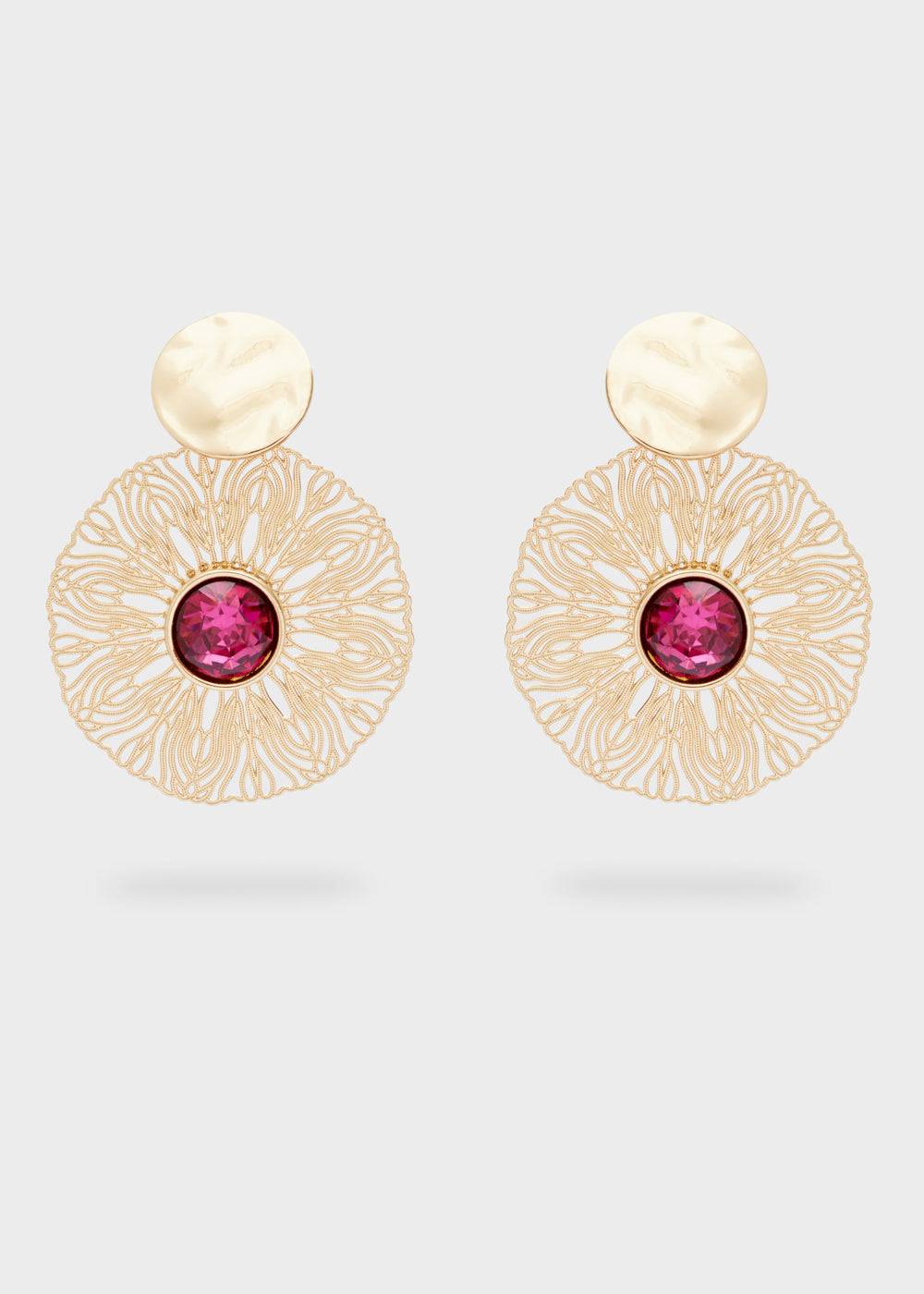 Nalí BLAKE ROUND EARRINGS W/ STONE + COLORS Sottocosto
