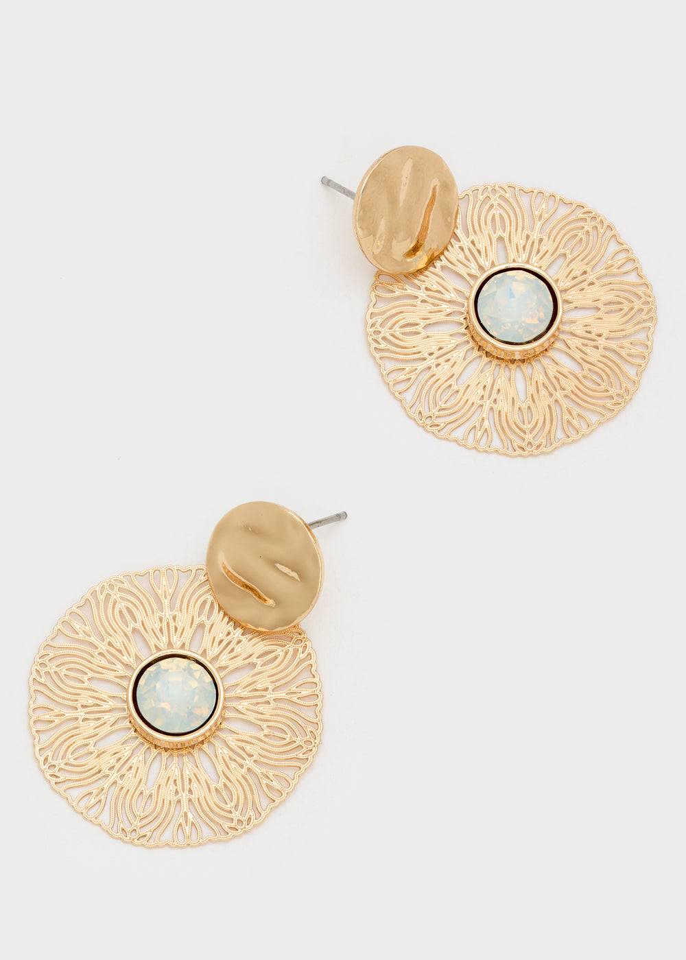 Nalí BLAKE ROUND EARRINGS W/ STONE + COLORS Sottocosto