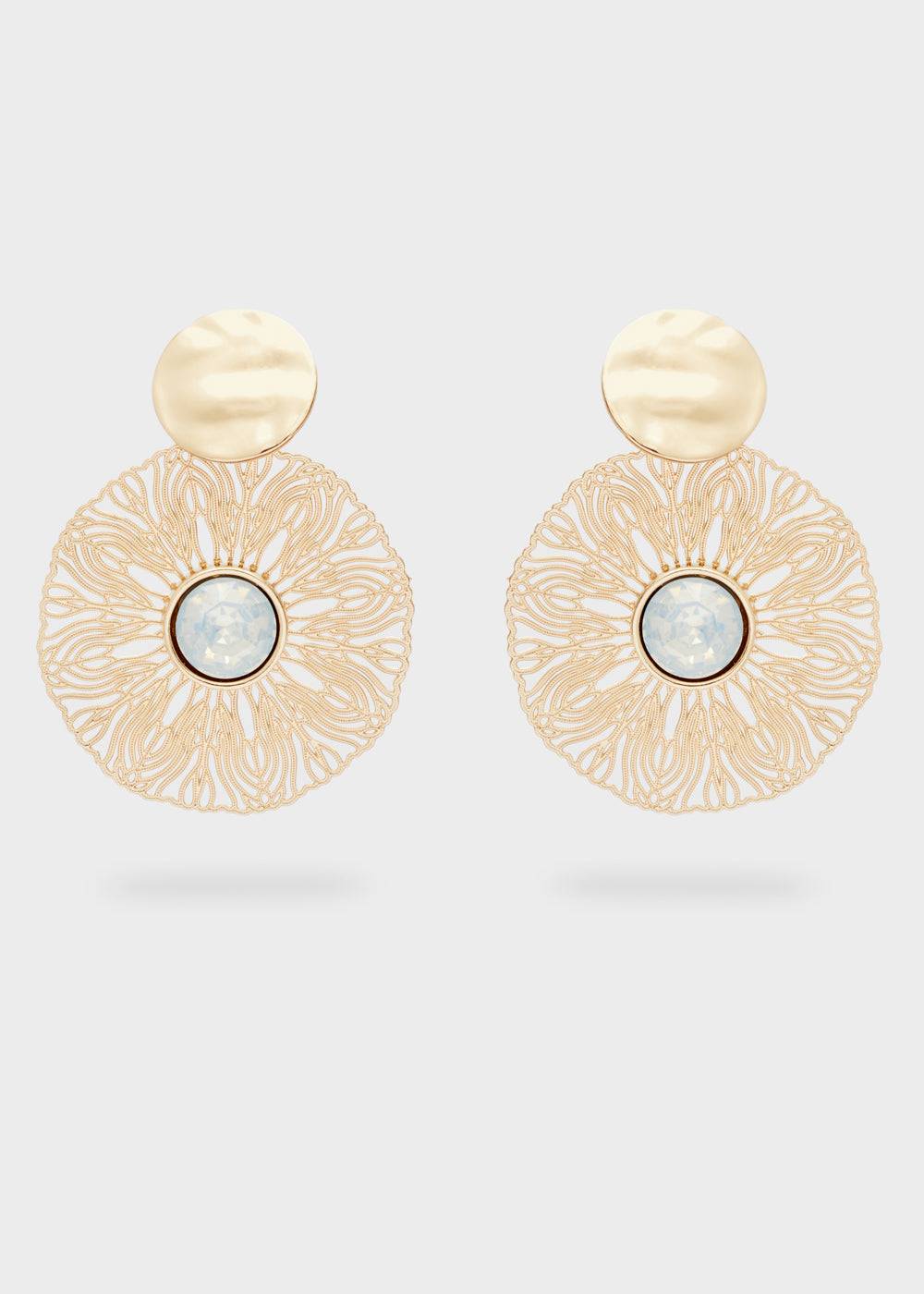 Nalí BLAKE ROUND EARRINGS W/ STONE + COLORS Sottocosto