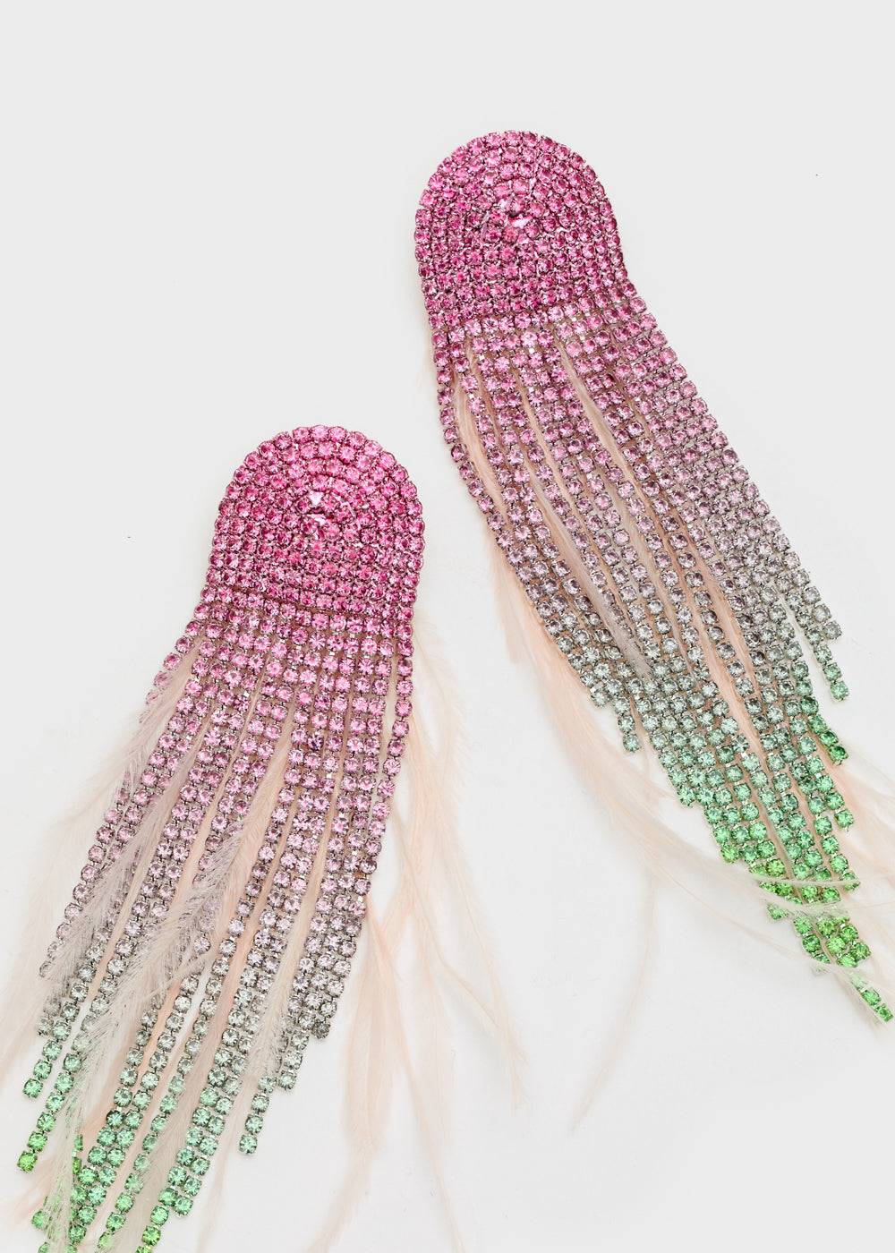 Nalí SPARKLE EARRINGS W/ PLUMES+STONES + COLORS Economico