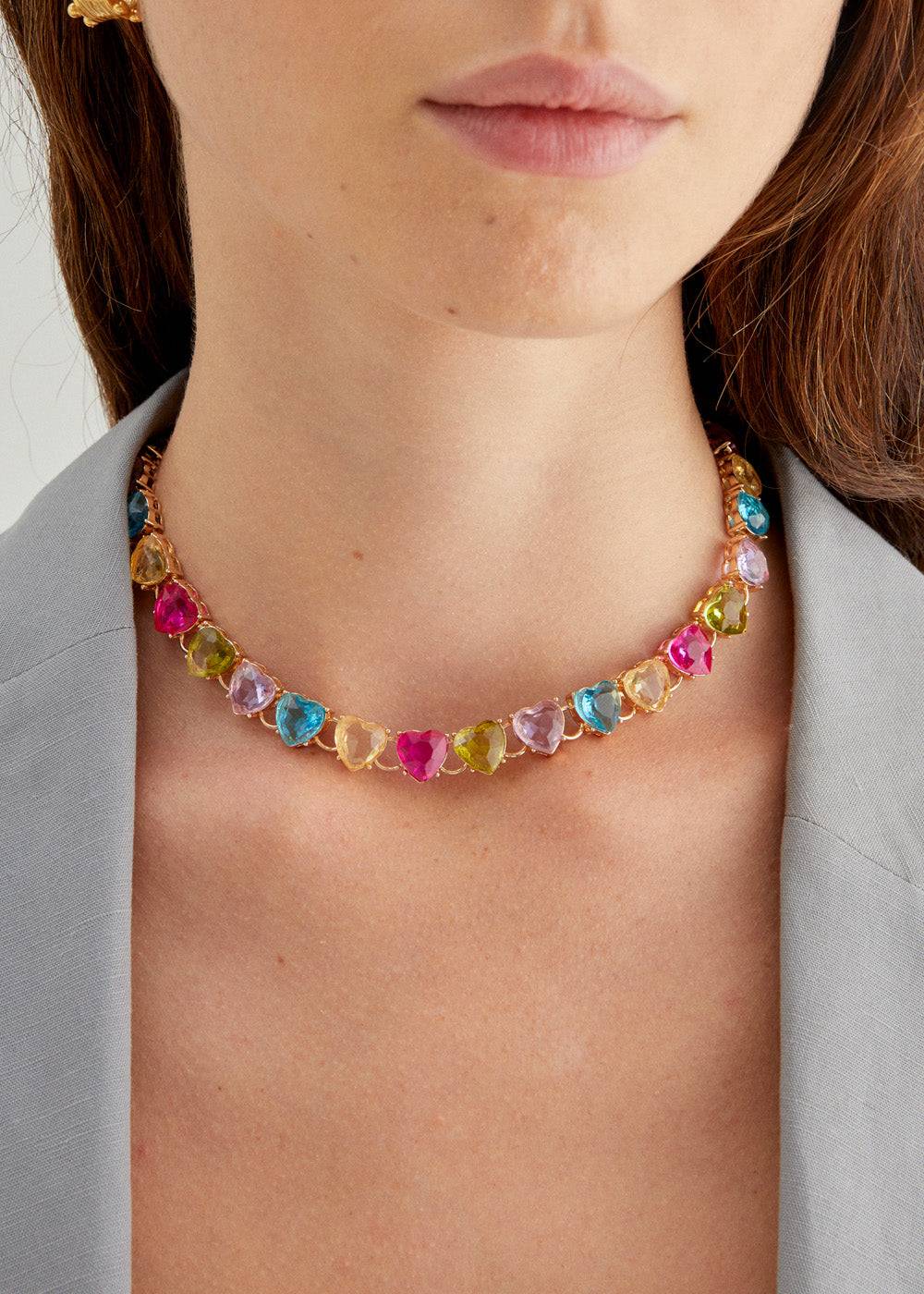 Nalí HEART NECKLACE W/ STONES + COLORS Offerte