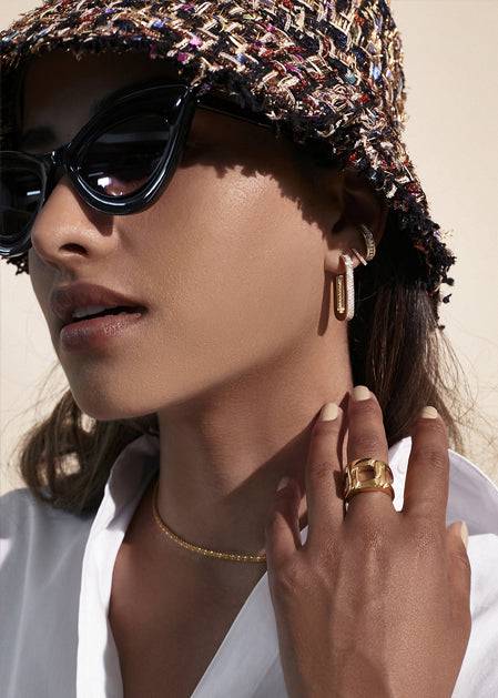 Nalí GOLD CHAIN RING Nuovo
