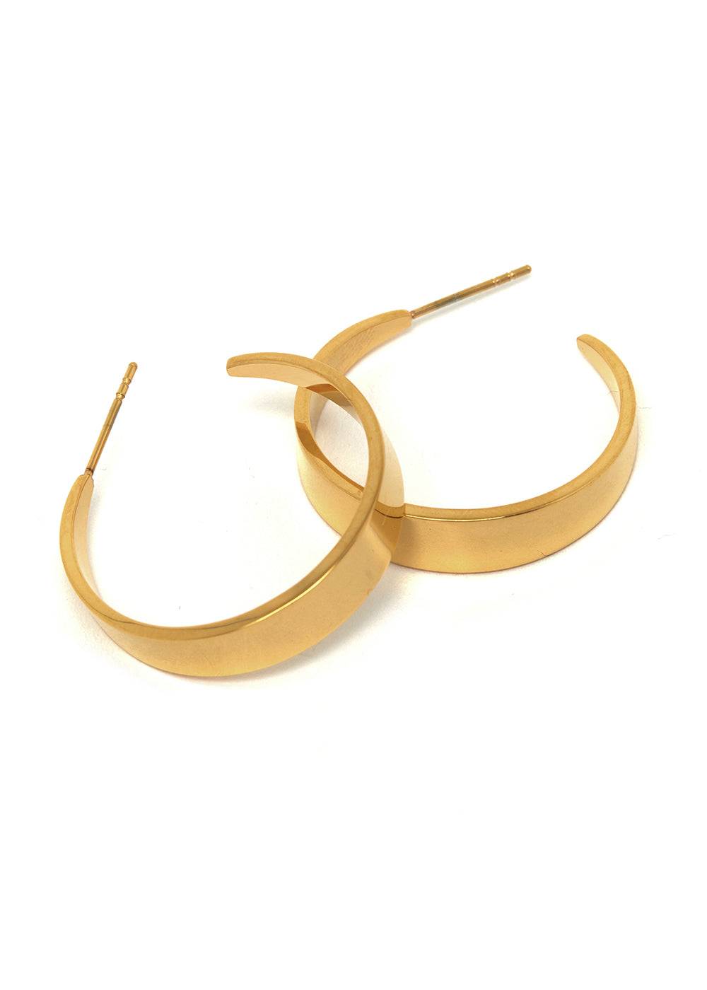Nalí JEM OPEN HOOP EARRINGS IN GOLD STAINLESS STEEL Spedizione Gratuita