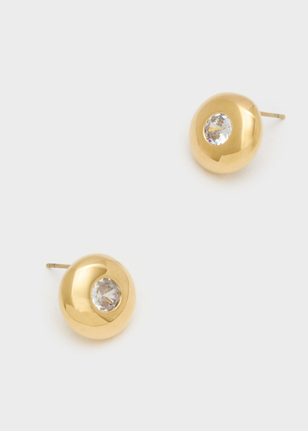 Nalí 14KT GOLD PLA. S.STEEL LOBE EARRINGS W/STONES Pezzi Unici
