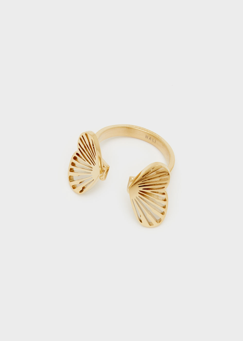 Nalí 14KT GOLD PLAT. S.STEEL BUTTERLY RING Soddisfazione Garantita
