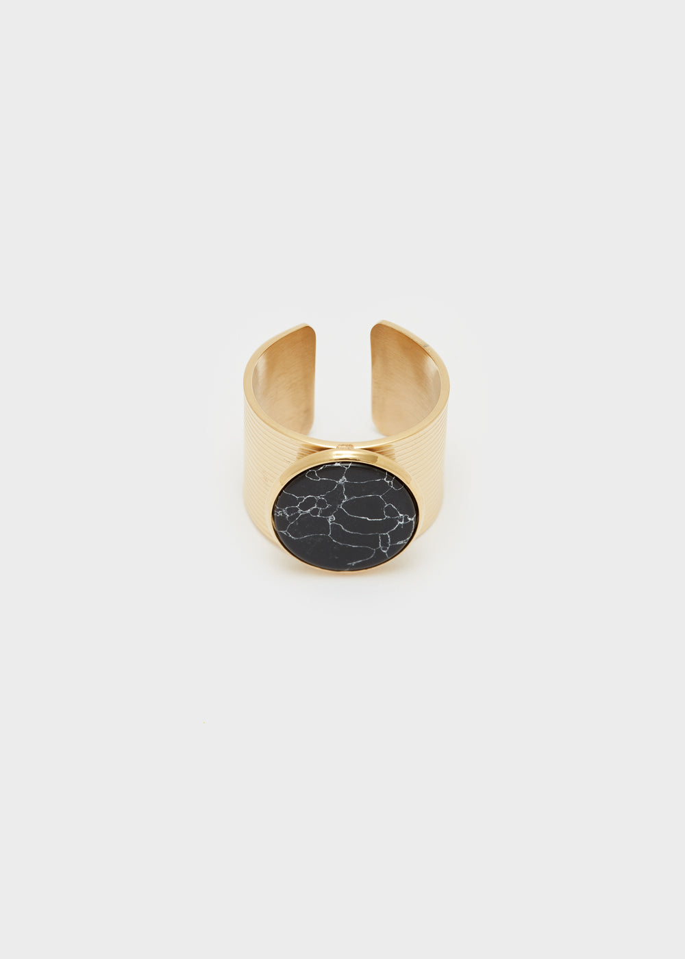 Nalí 14KT GOLD PLAT. S.STEEL MARBLE RING + COLORS Qualità Garantita