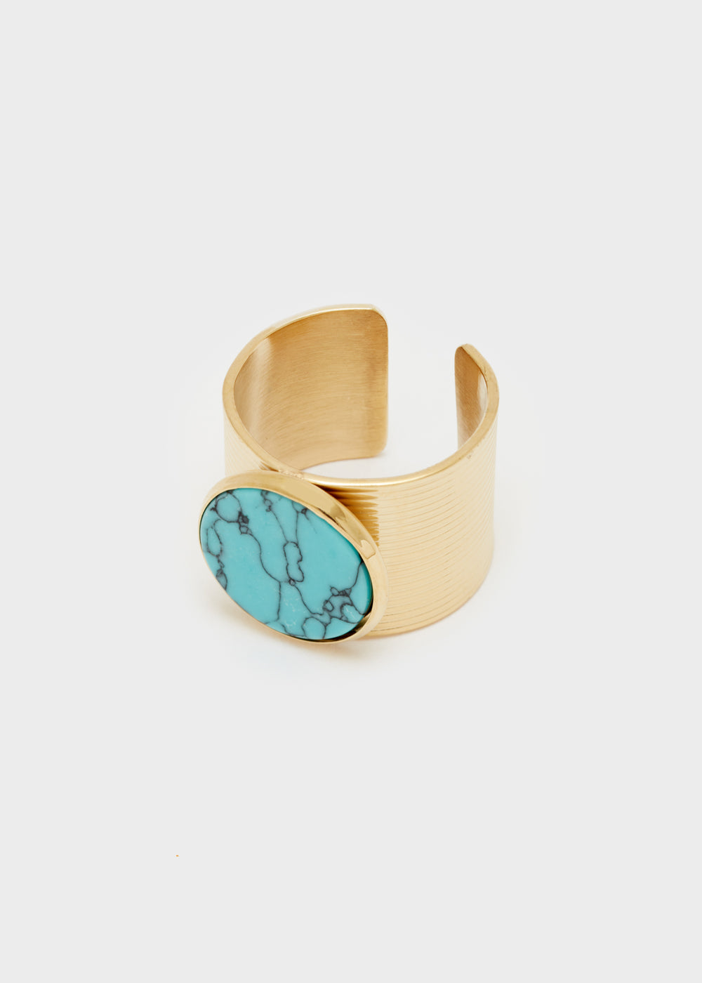 Nalí 14KT GOLD PLAT. S.STEEL MARBLE RING + COLORS Qualità Garantita