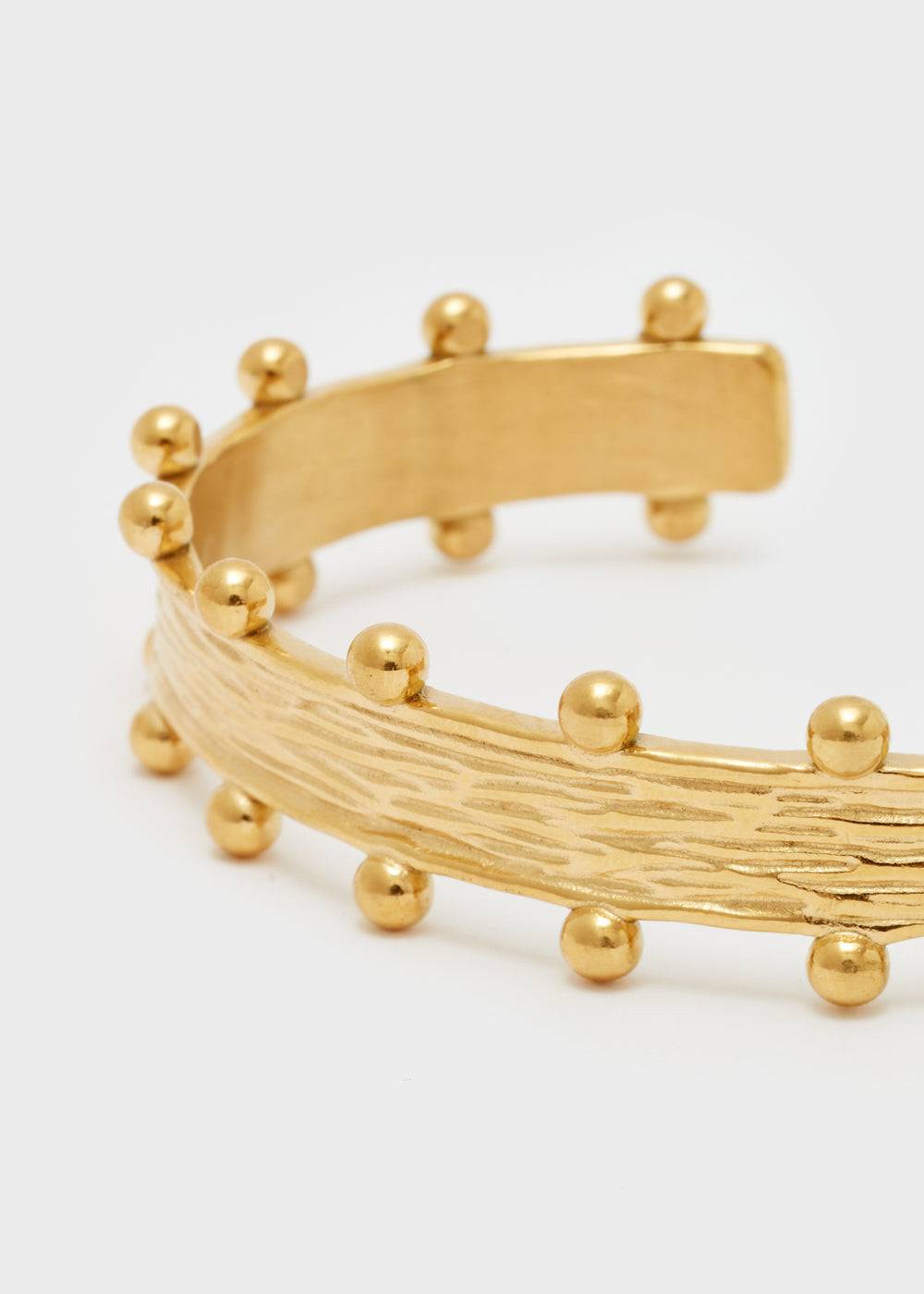 Nalí BANGLE BRACELET W/ SPHERES S.STEEL GOLD Consegna Veloce