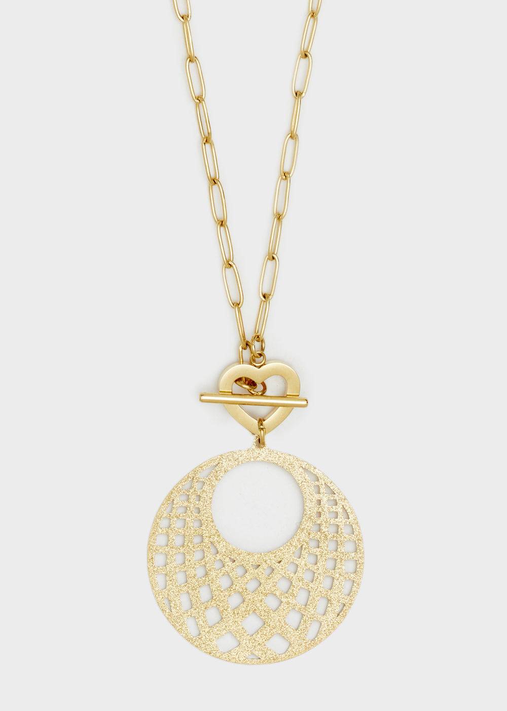 Nalí 14KT GOLD PLA. S. STEEL DRILLED NECKLACE Affare Del Giorno