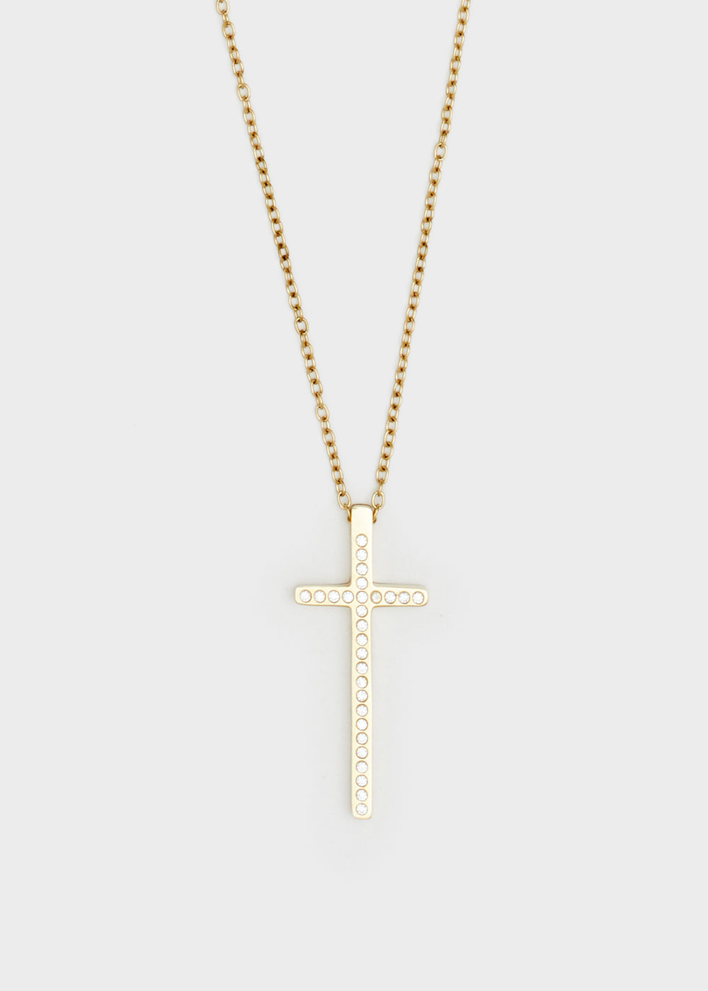 Nalí 14KT GOLD PLA. S. STEEL CROSS NECKLACE Prezzo Ridotto