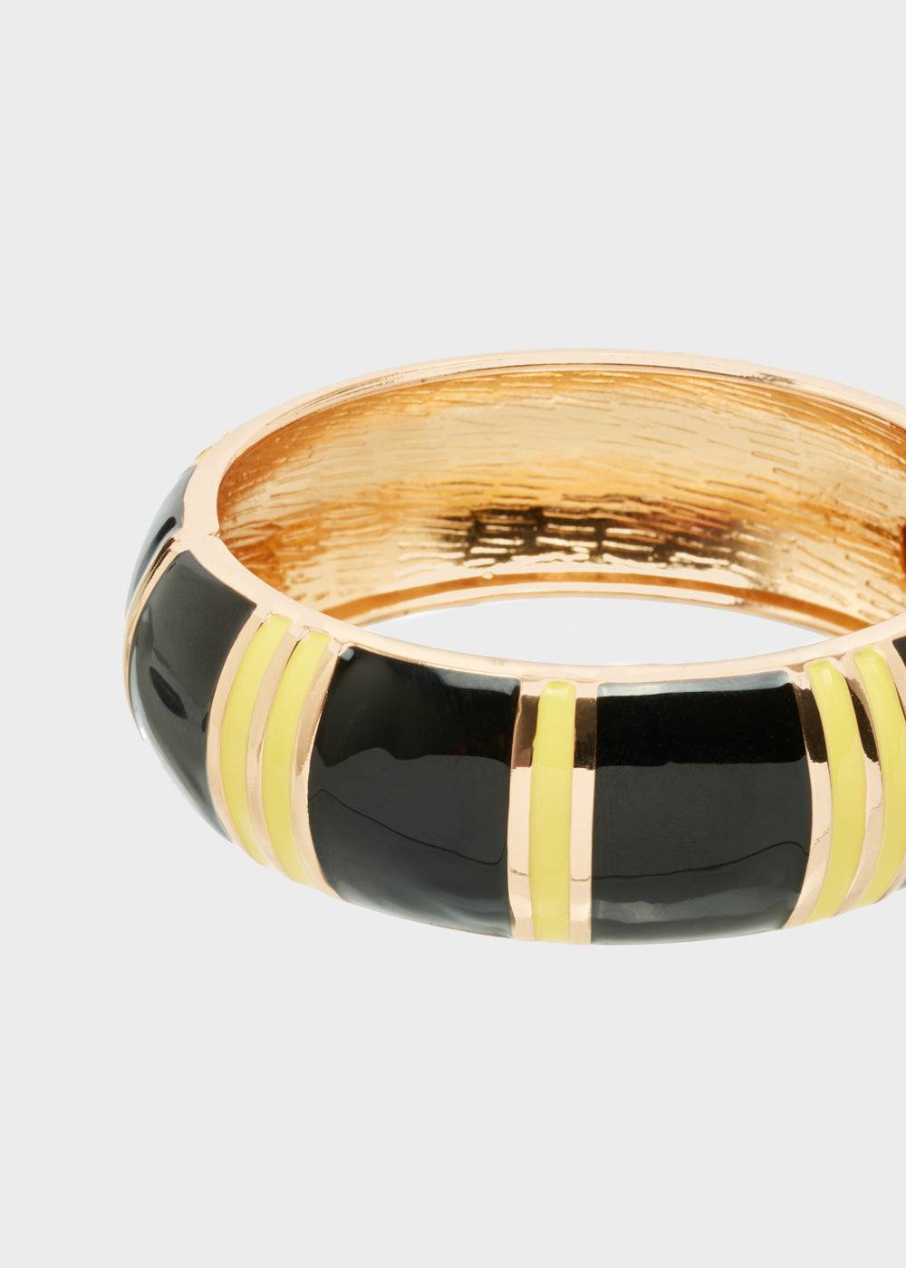 Nalí SABLE BANGLE BRACELET ENAMEL BLACK/YELLOW Outlet