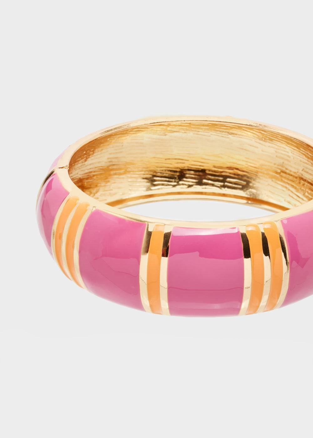 Nalí SABLE BANGLE BRACELET ENAMEL PINK/ORANGE In Vendita