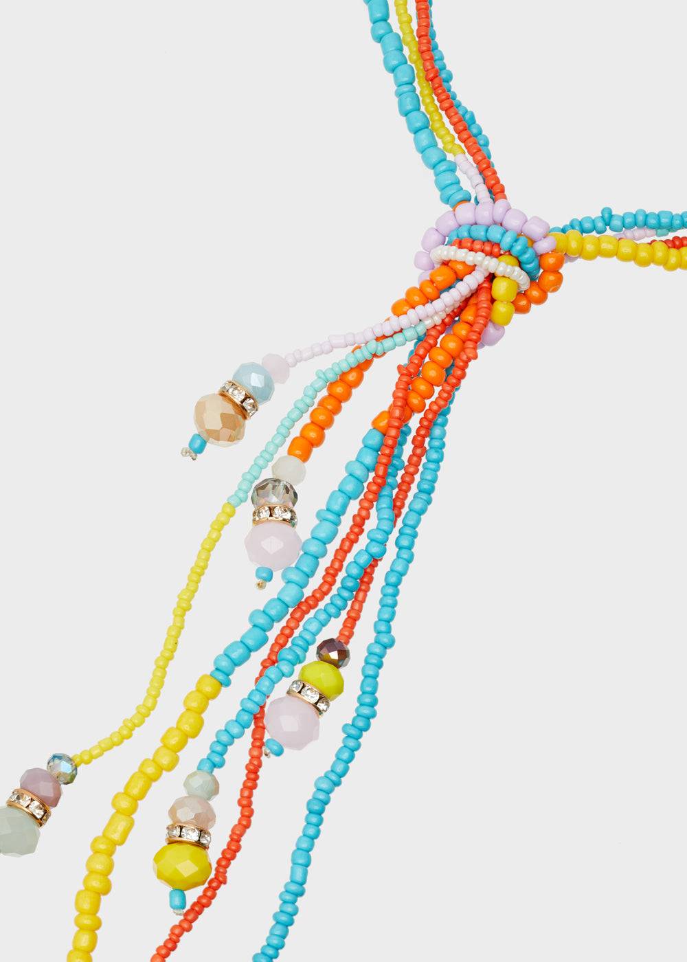 Nalí LONG NECKLACE WITH KNOT AND MULTICOLOR BEADS I Più Venduti