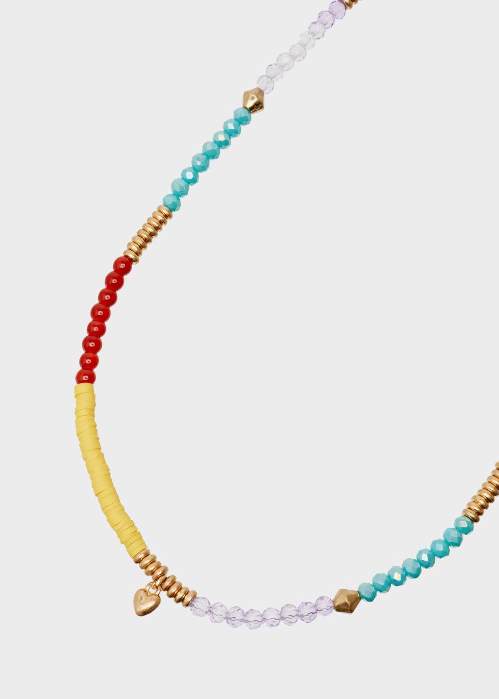 Nalí ERYS LONG NECKLACE MULTICOLOR BEADS HEARTS CHARMS Vendita Calda