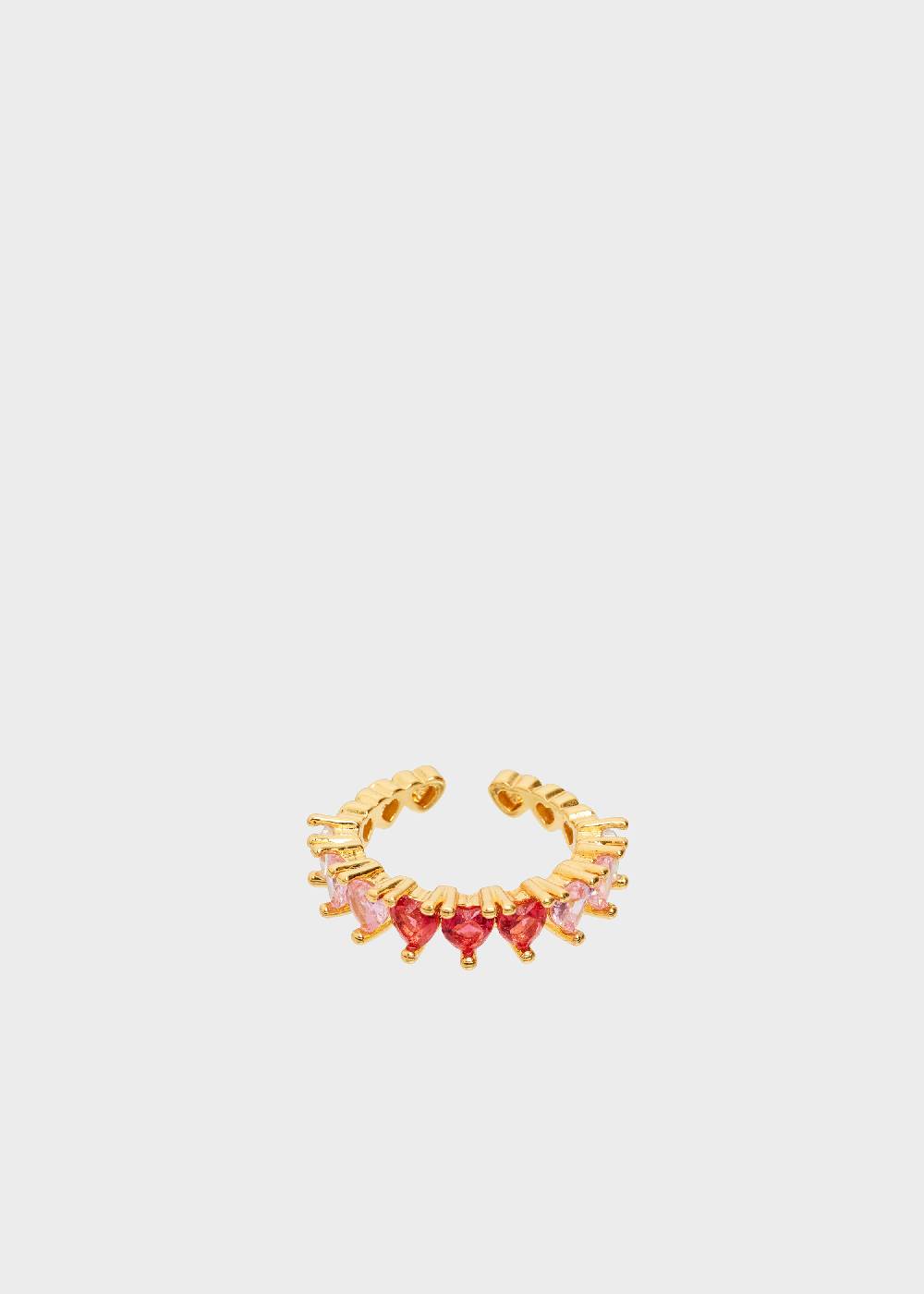 Nalí VANDA HEART RING WITH PINK ZIRCONS Vendite Flash
