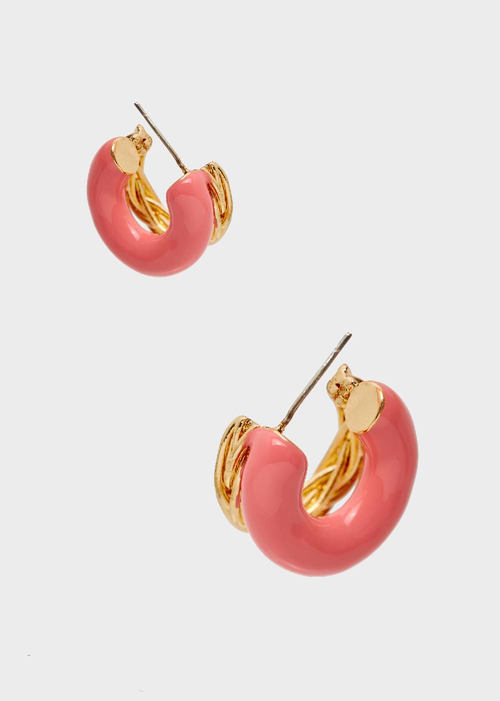 Nalí SIA DOUBLE HOOP EARRINGS ENAMEL ORANGE Nuova