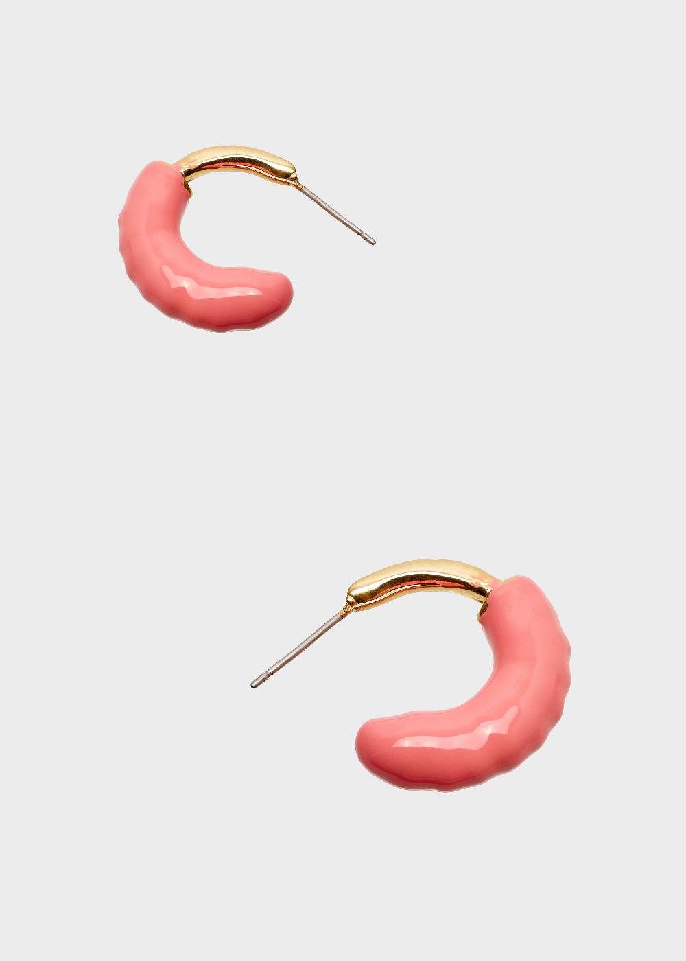 Nalí SHERI HOOP EARRINGS ENAMEL CORAL Moda