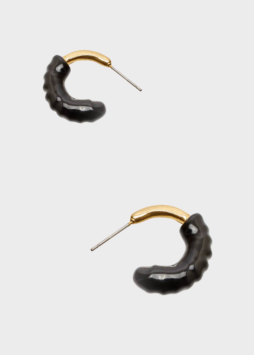 Nalí SHERI HOOP EARRINGS ENAMEL BLACK 2025