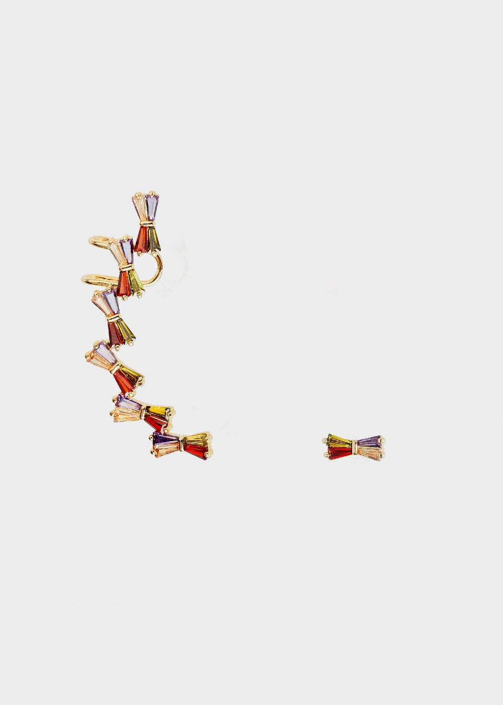 Nalí 14K GOLD PLATED FRAN BOW EARCUFF W/ ZIRCONS In Linea
