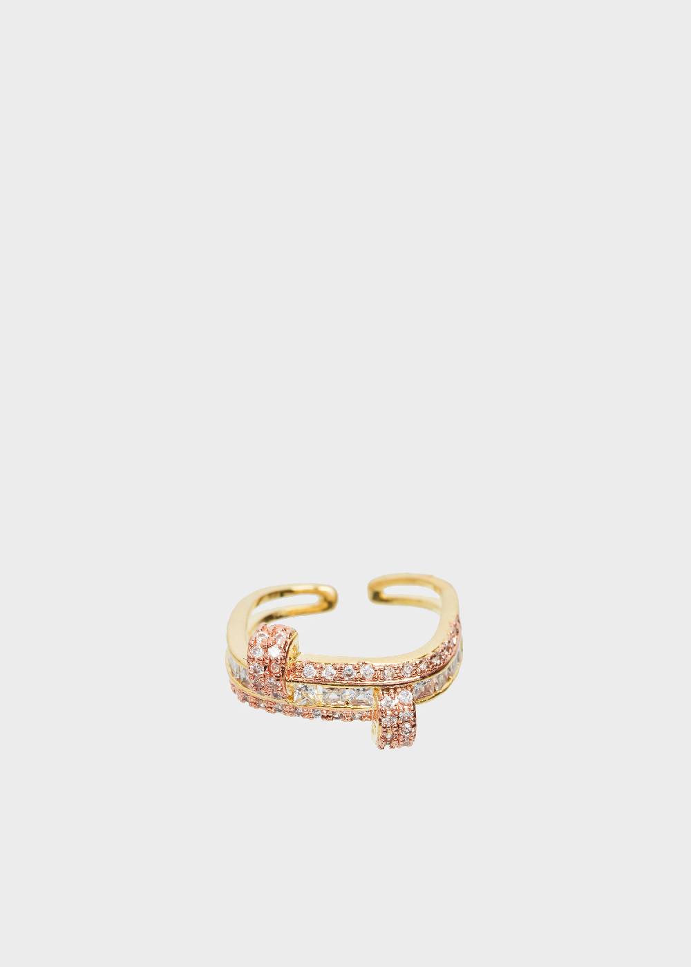 Nalí 14K GOLD PLATED RING WITH ZIRCONS Nuovo