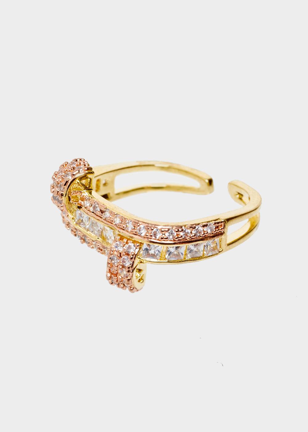 Nalí 14K GOLD PLATED RING WITH ZIRCONS Nuovo