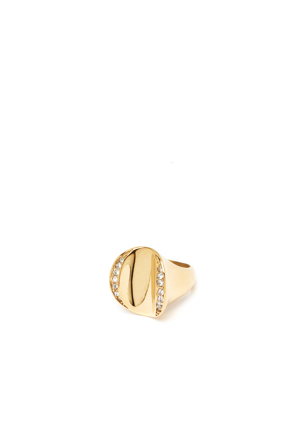 Nalí GOLD HOLLOW BAND RING W/ CRYSTALS STAIN. STEEL Acquista Ora